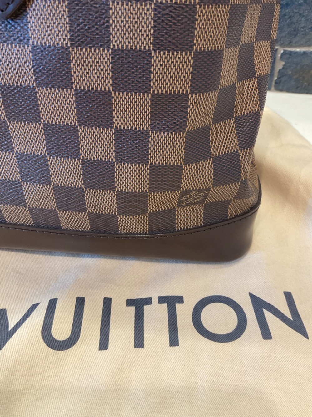 LOUIS VUITTON AUTHENTIC Brown Check Damier Ebine Soho Backpack-IMMACULATE - Picture 5 of 16
